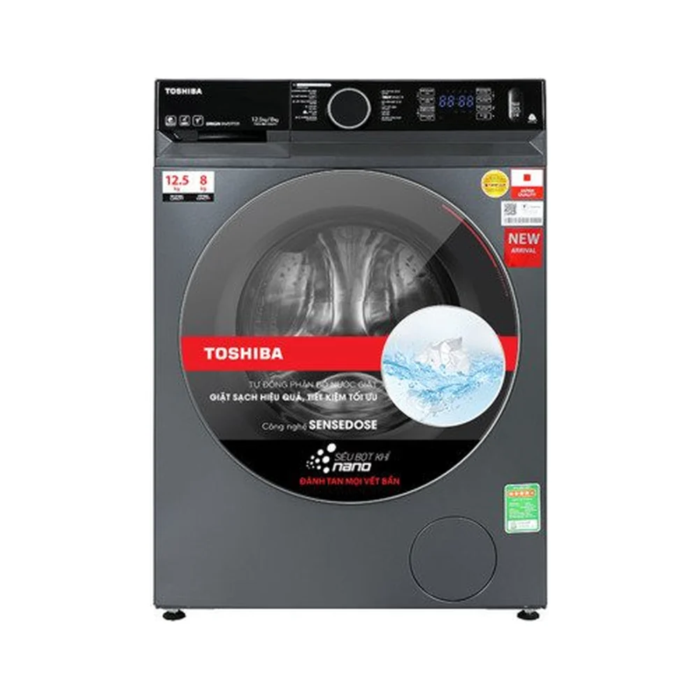 Máy giặt sấy Toshiba Inverter giặt 12.5 kg - sấy 8 kg TWD-BM135GF4V(MG)