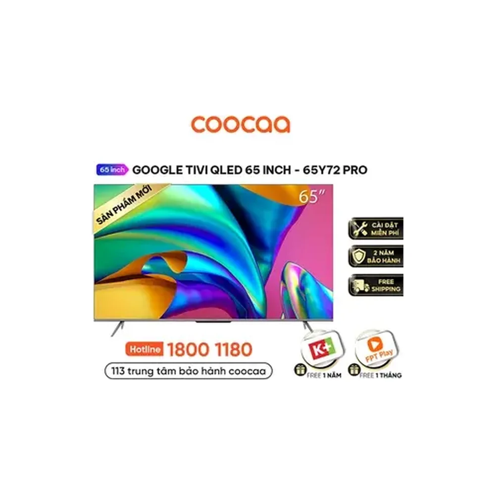 Google Tivi Qled Coocaa 65 inch 65Y72 Pro