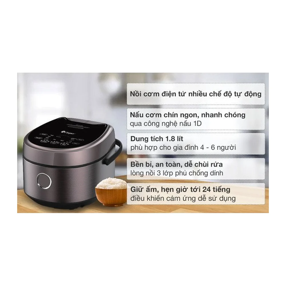 Nồi cơm điện tử 1.8 lít Casper CD-18RC01