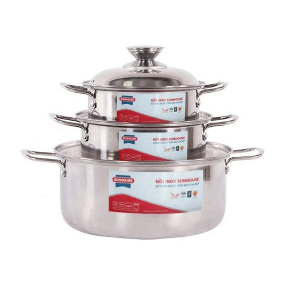 Bộ nồi inox 1 đáy SUNHOUSE SH224
