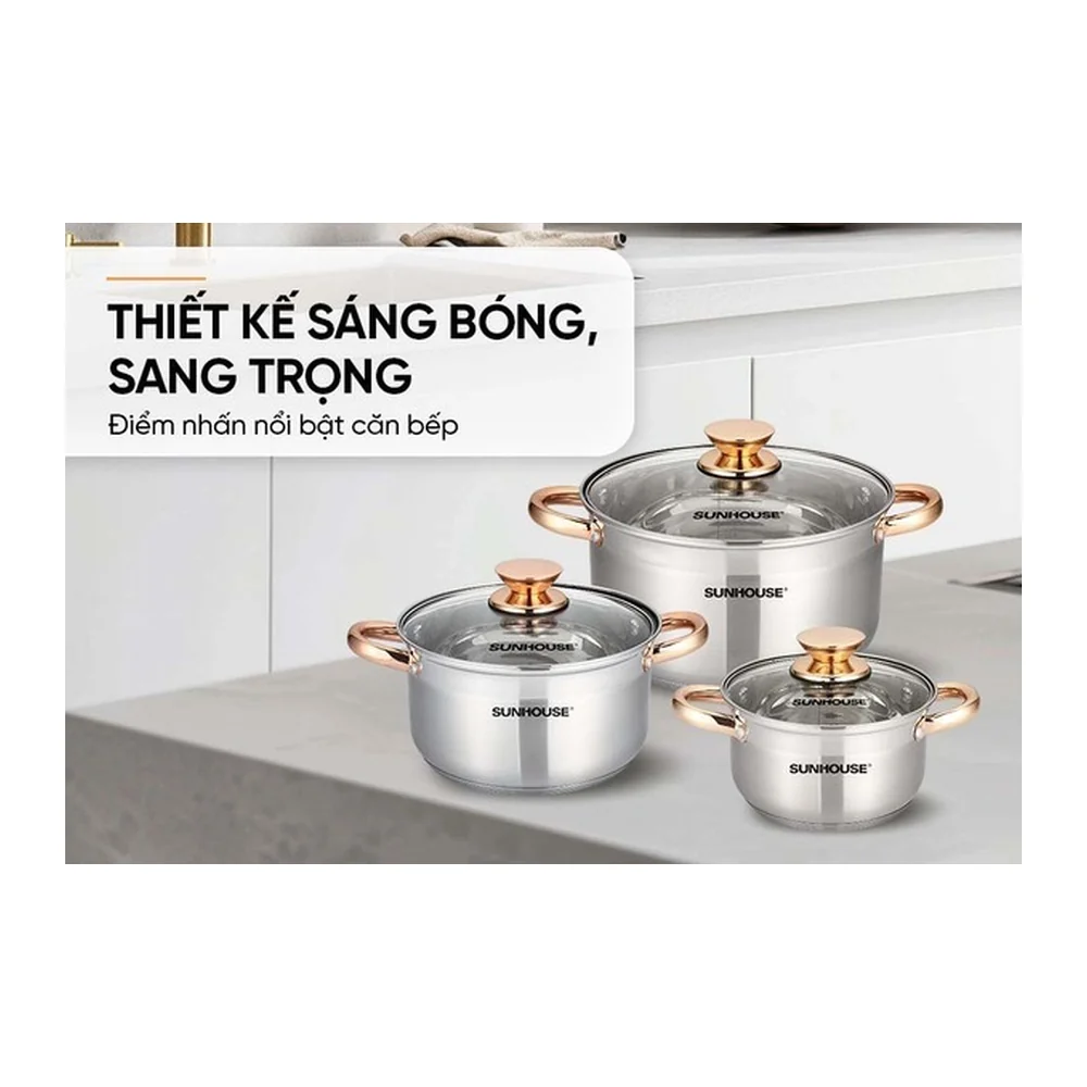 Bộ nồi inox 5 đáy SUNHOUSE SH781