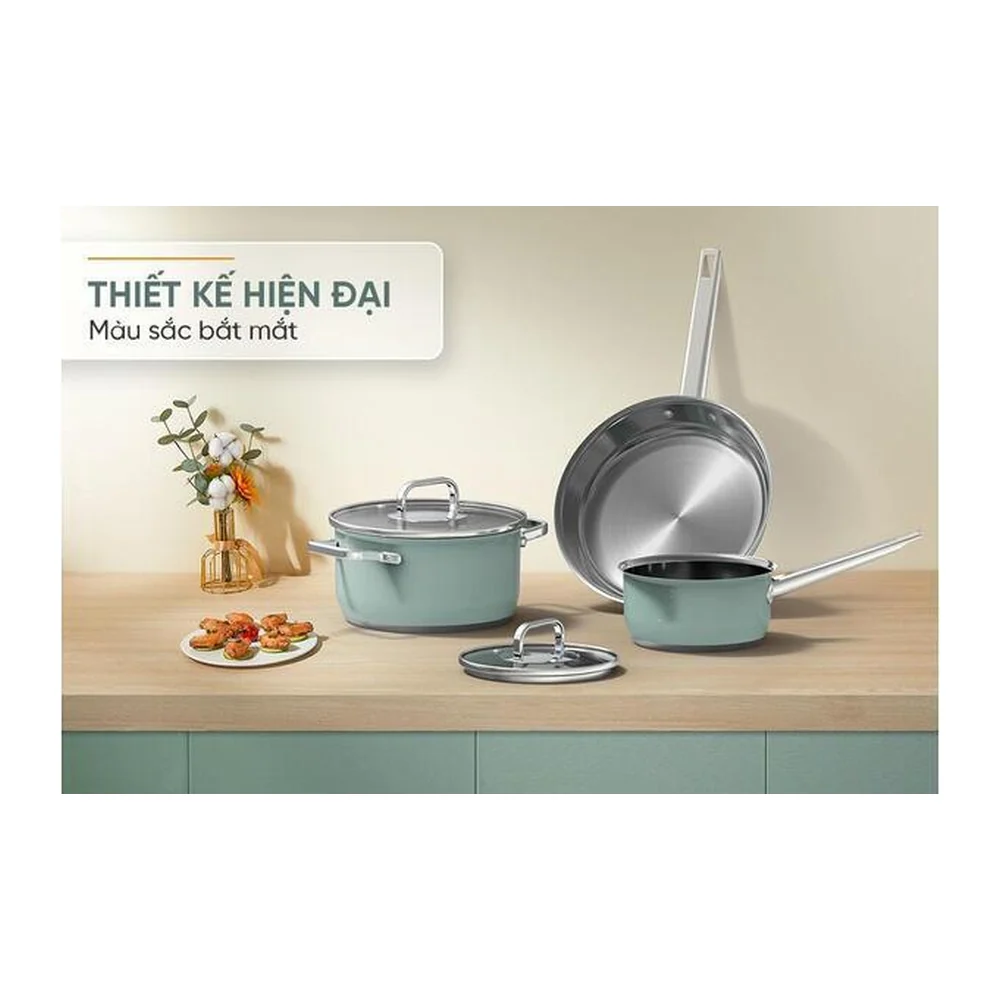 Bộ nồi chảo inox 304 SUNHOUSE SHG608