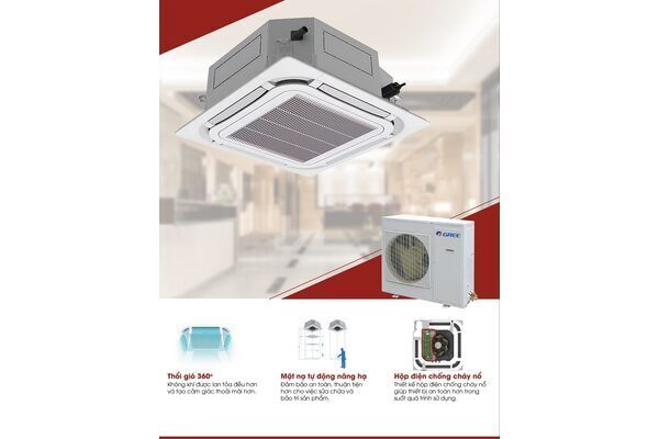 Máy lạnh âm trần Gree GU100T/A1-K/GU100W/A1-M