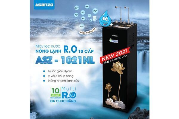 MÁY LỌC NƯỚC R.O iSAQUA NÓNG LẠNH 10 CẤP ASZ-1021NL chính hãng